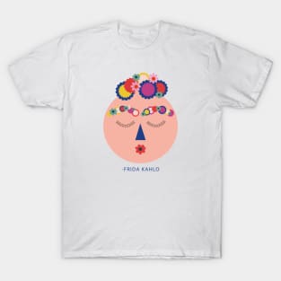 Frida kahlo mexican painter colorful flowers cute funny portrait viva la vida T-Shirt